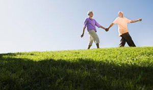 Elderly Walking in Summer