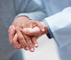 elderly hands holding