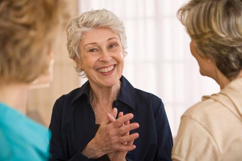 Senior women storytelling